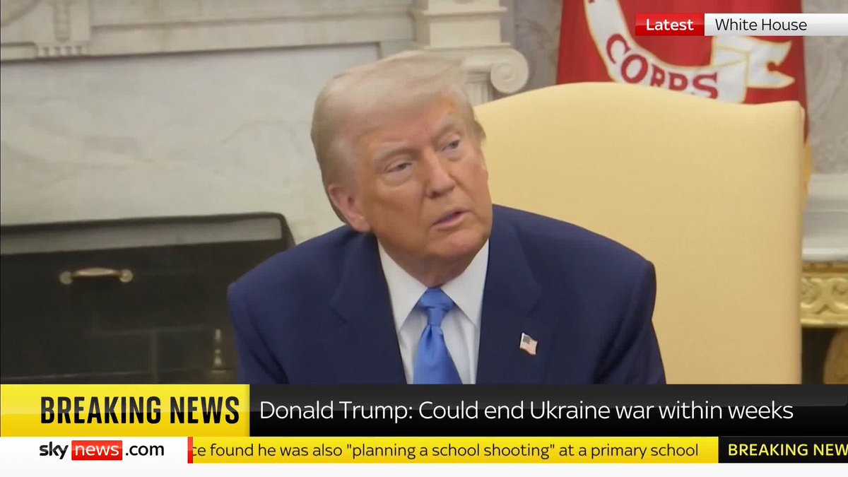 'Once we settle, there is going to be no more war in Ukraine.' Donald Trump says, 'it looks like we are getting close to signing the Ukraine minerals deal’ following his meeting with French PM Macron at the White House. 📺 Sky 501 and YouTube