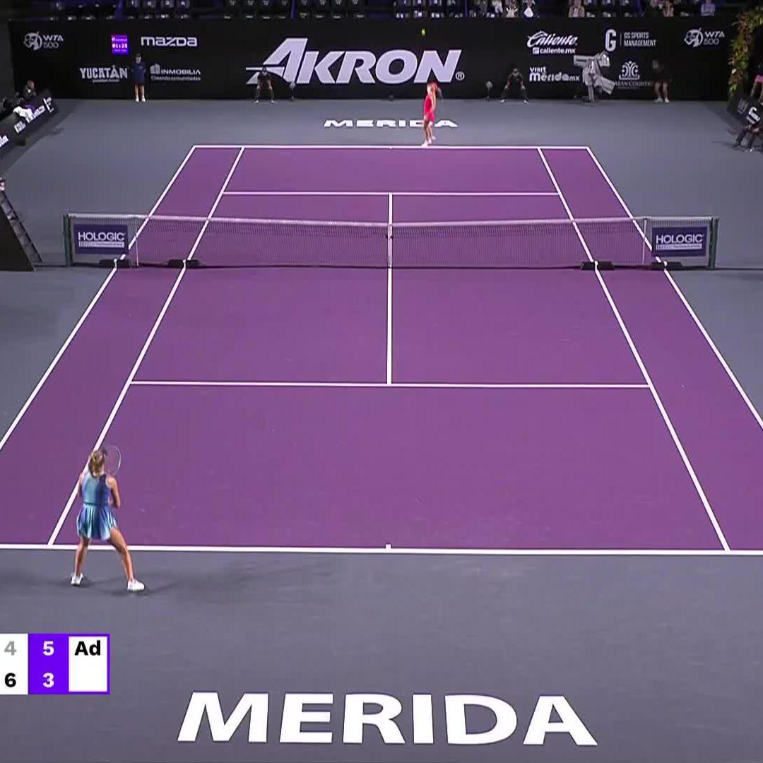 what a way to seal it 😤 Elina Avanesyan emphatically seals the second set 6-3 to level the match and force the decider. #MeridaOpenAKRON