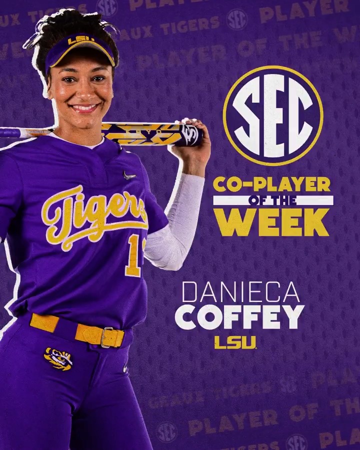 🥎 SEC Player of the Week: Feb. 24 🐅 Danieca Coffey LSU Softball x #SECSB
