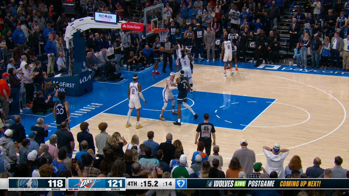 MINNESOTA TIES THE GAME FROM DOWN 25 😱 JADEN MCDANIELS' AND-1 TIES IT AT 121! 11.9 SECONDS TO PLAY ON NBA TV 🍿