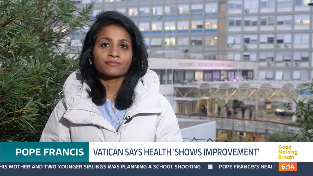 Pope Francis's health has shown a "slight improvement" but he remains in a critical condition, the Vatican have said. The 88-year-old pope has now been at Rome's Gemelli Hospital for 11 days and is being treated for double pneumonia and chronic bronchitis. Nitya Rajan reports.