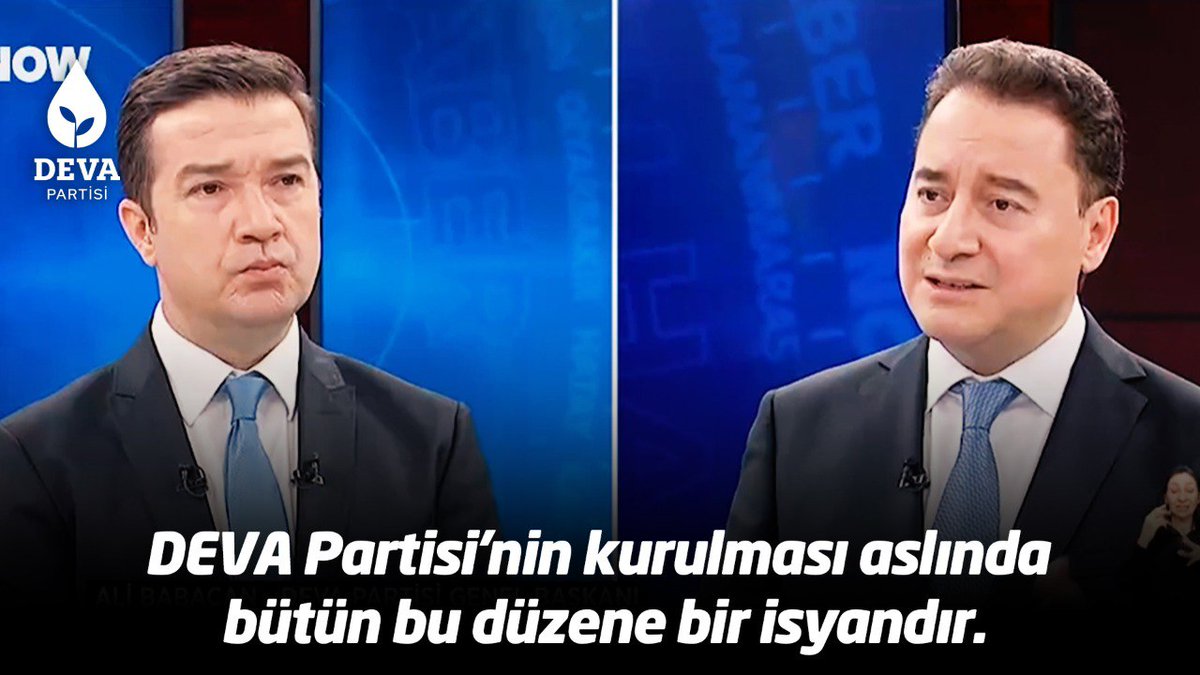 DEVA Partisi'nin kurulması aslında bütün bu düzene bir isyandır.