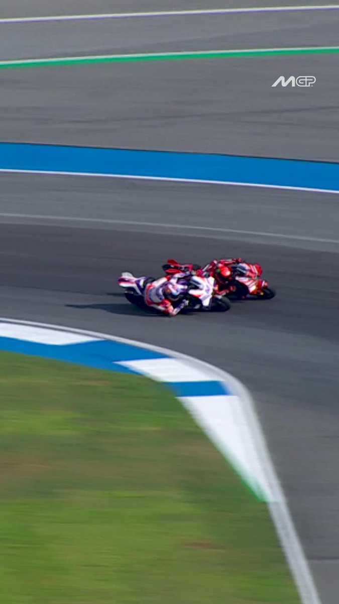 We'll never get over Pecco Bagnaia's double overtake attempt at the 2023 #ThaiGP 🇹🇭 🔥 #MotoGP