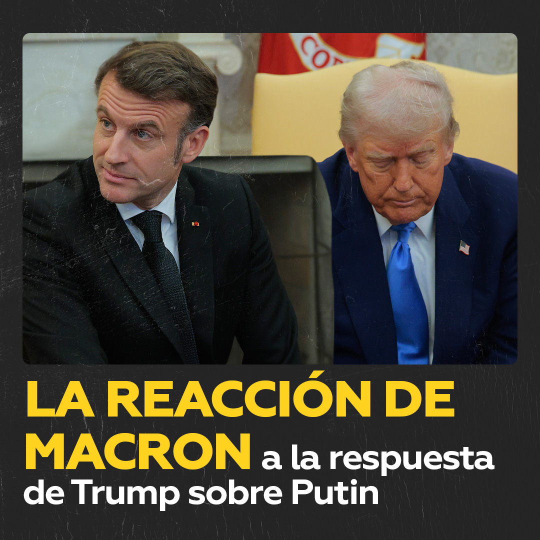 Trump evita llamar 'dictador' a Putin y Macron se molesta Tras la pregunta sobre si Vladímir Putin es un 'dictador', Donald Trump optó por no usar ese término, lo que cambió notablemente la expresión de Emmanuel Macron, de sonrisa a seriedad😶.