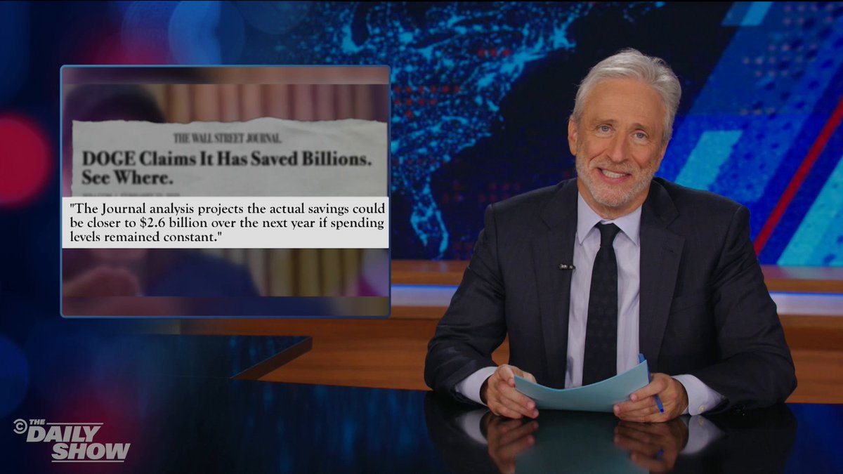 .Jon Stewart calls bulls**t on some of DOGE's budget "cuts"
