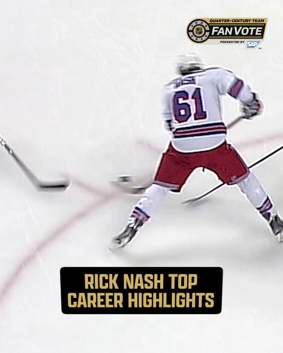 Does Rick Nash have your vote for the #NHLQCTeam? 🗳️ Vote on X by using #NHLQCTeam and a player's full name or handle. NHL Quarter-Century Team presented by SAP