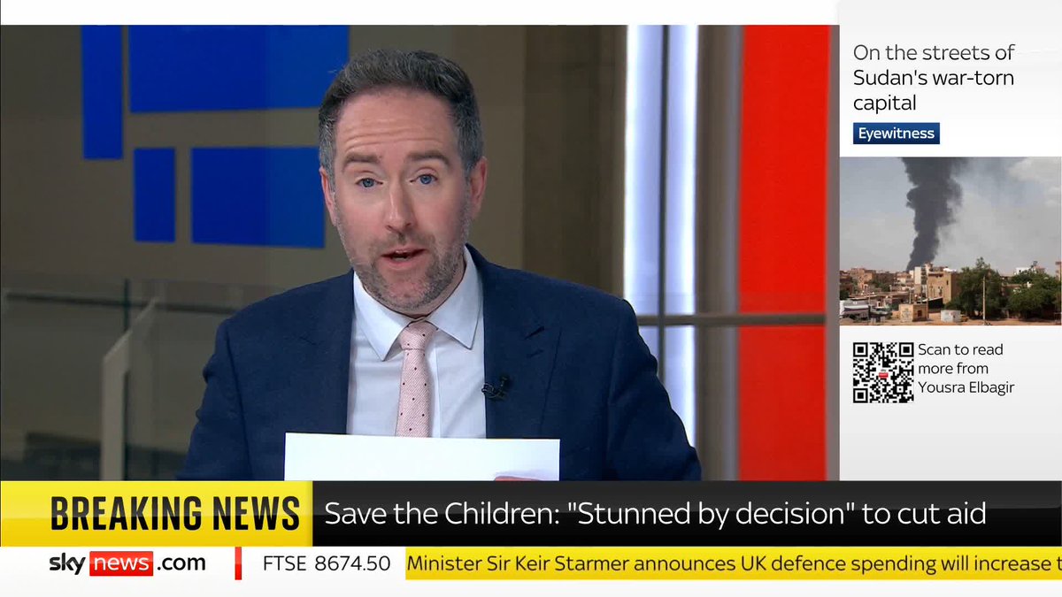 BREAKING: Save the Children UK have issued a statement saying they are "stunned" by the government's decision to cut the overseas aid budget to increase defence spending Latest ➡️ 📺 Sky 501, Virgin 602, Freeview 233 and YouTube