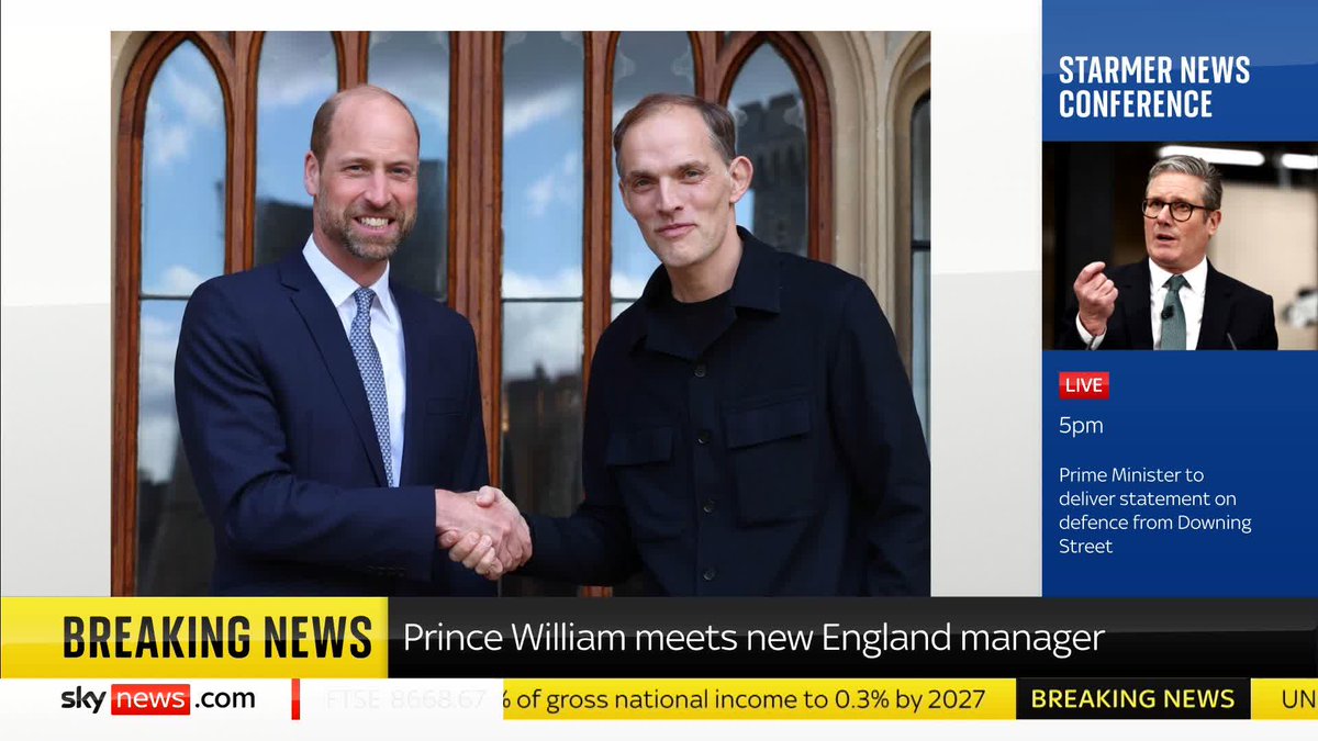 BREAKING: Prince William has met with new England manager, Thomas Tuchel More ➡️ 📺 Sky 501, Virgin 602, Freeview 233 and YouTube