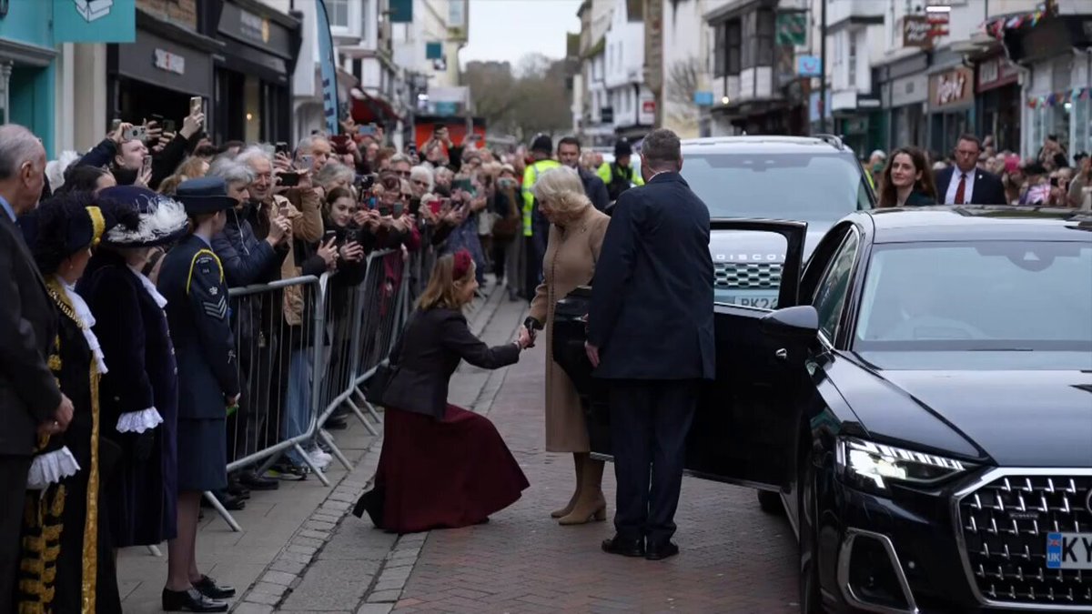 The Queen unveils a statue of 17th century playwright and poet Aphra Behn. During her visit to Canterbury, Queen Camilla revealed she has adopted a rescue puppy after she was left heartbroken by the death of her beloved dog Beth.