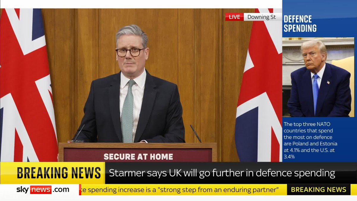 "It is a generational challenge... one that we must now take on" Keir Starmer announces "the biggest sustained increase in defence spending since the end of the Cold War" Live updates ➡️ 📺 Sky 501, Virgin 602, Freeview 233 and YouTube
