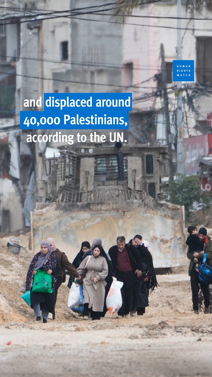 Israeli tanks have entered the occupied West Bank for the first time in two decades as Israel intensifies its operation there. States should act to prevent atrocities and allow Palestinians to return to their homes.