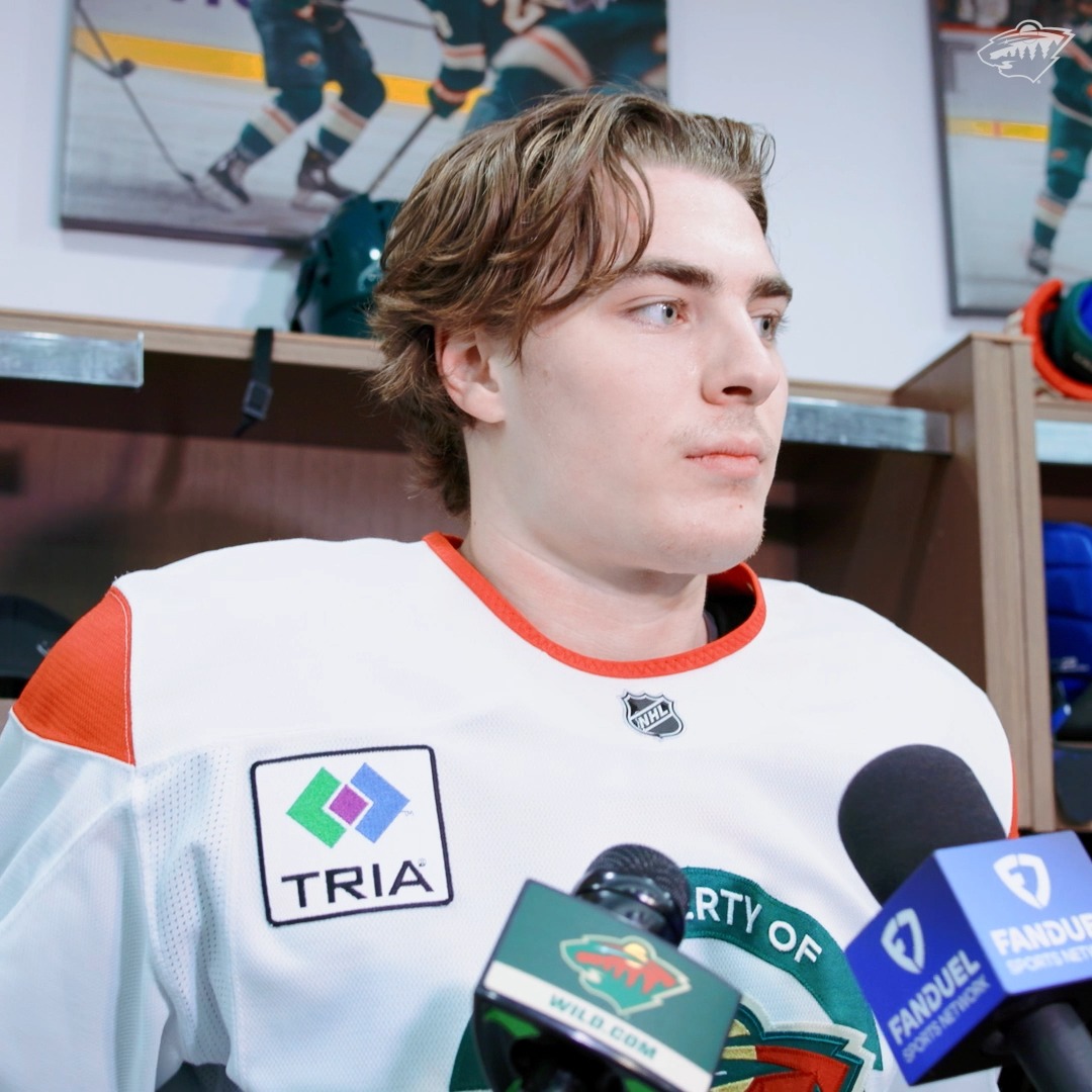 “It shows the character of this group” 🗣️ Liam Öhgren on the comeback win against Detroit #mnwild