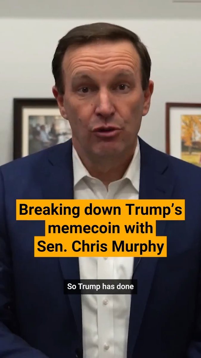 Donald Trump's crypto coin, $TRUMP, could be the biggest corruption scheme in the history of the presidency ... at least according to Sen. Chris Murphy 🟧