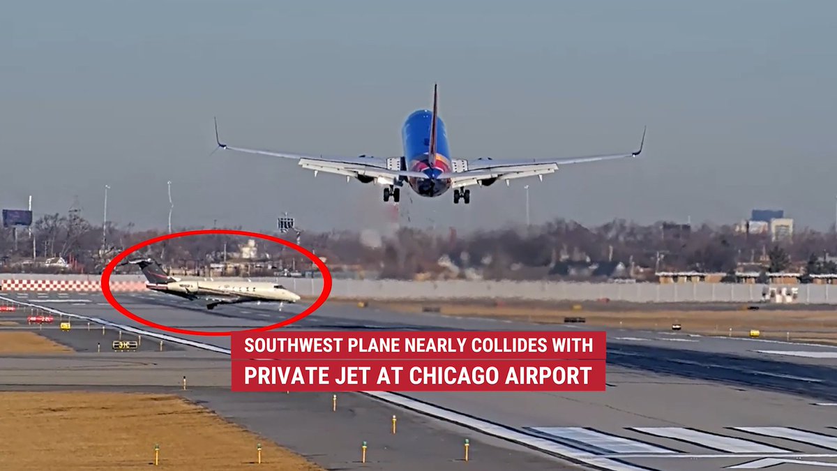 CLOSE CALL, CAPTAIN!: A Southwest flight nearly missed a private jet crossing the runway at Chicago Midway Airport. The Southwest flight from Omaha was eventually able to land safely.
