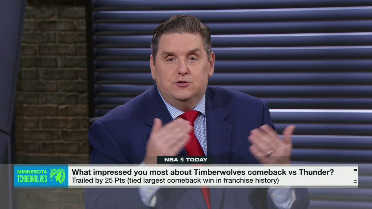 "Teams that are getting ready to play the Thunder going forward, they are going to install that." 😳 —Brian Windhorst on what led to the Timberwolves' 24-point 4th-quarter comeback against OKC Monday 👀