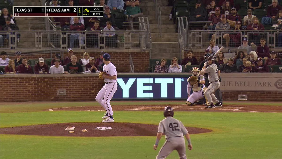 . Texas State Baseball beats #1 Texas A&amp;M‼️ #NCAABaseball x 📷 SECN+ / Texas State Baseball