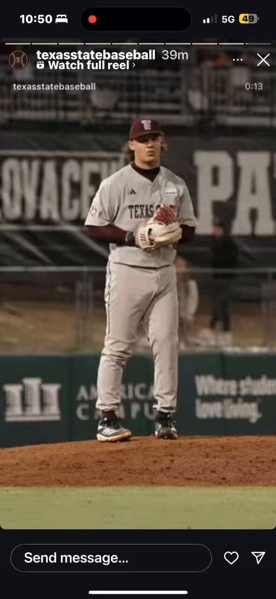 Back in 2022, pitcher Tristan Stivors flashed the Horns Down after the Bobcats defeated No. 1 Texas, creating one of the most iconic images in TXST baseball. Tonight, pitcher Alex Valentin flashed the Thumbs Down in the Bobcats in the Bobcats win over No. 1 Texas A&amp;M.