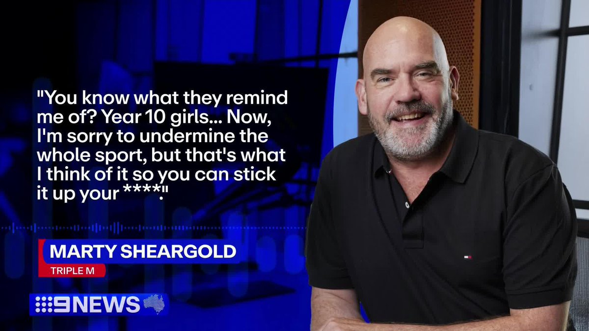 Marty Sheargold has been widely criticised and pulled off-air for his offensive comments about the Matildas, women’s sport and women’s health. Mimi Becker #9News