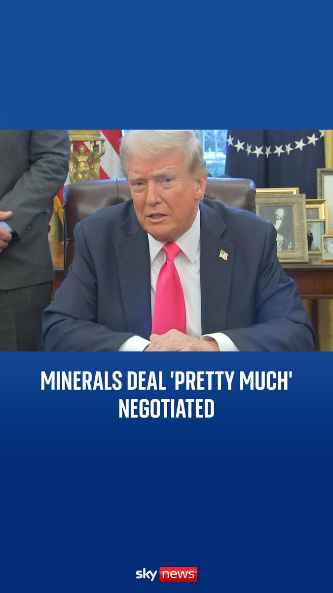 US president Donald Trump told reporters Volodymyr Zelenskyy is "coming to visit on Friday" and said Ukraine's president "would like to sign the minerals deal with me".