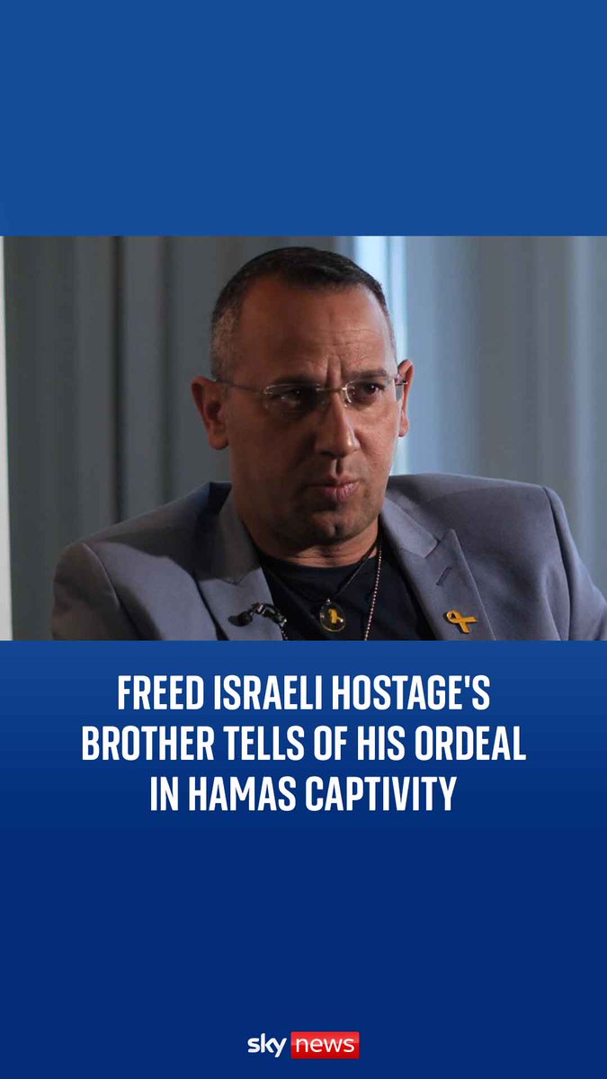 The image of Israeli hostage Eli Sharabi being released from Gaza on 8 February, looking gaunt and weak, shocked and angered Israel and leaders around the world. Eli's brother Sharon has told Alistair Bunkall that Eli was tortured by Hamas ⬇️