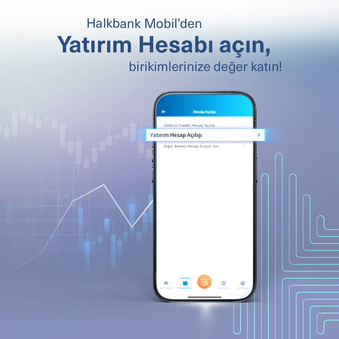 Yatırım Hesabınızı Halkbank Mobil’den anında açın, yatırımlarınıza değer katmanın ayrıcalığını yaşayın! 📈 Detaylı bilgi için web sitemizi ziyaret edebilirsiniz.