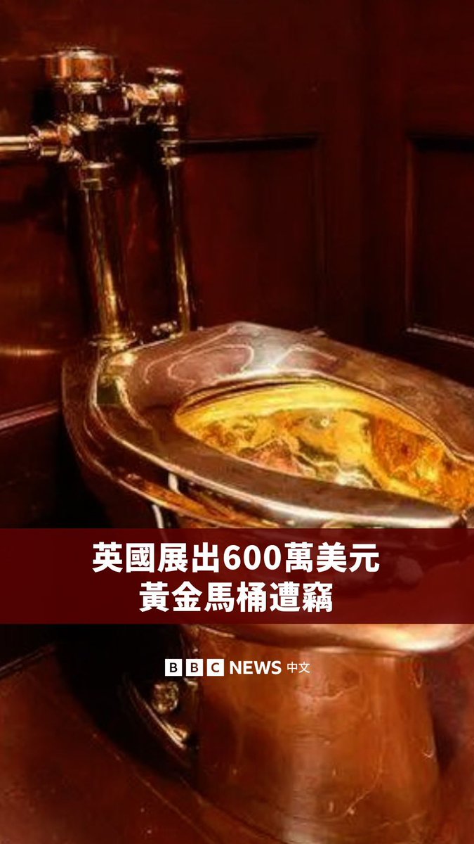一段在法庭上播放的监视录影显示，一群窃贼在2019年9月14日凌晨，从英国布伦海姆宫偷走了一个价值480万英镑（600万美元）的“黄金马桶”，这件艺术品名为《美国》。 根据这段影像，当时有两辆车在建筑物外驶过，随后几名蒙面人手持大锤和大型撬棍闯入布伦海姆宫。画面中可以看到一名窃贼离开时手里提着一个金马桶座。