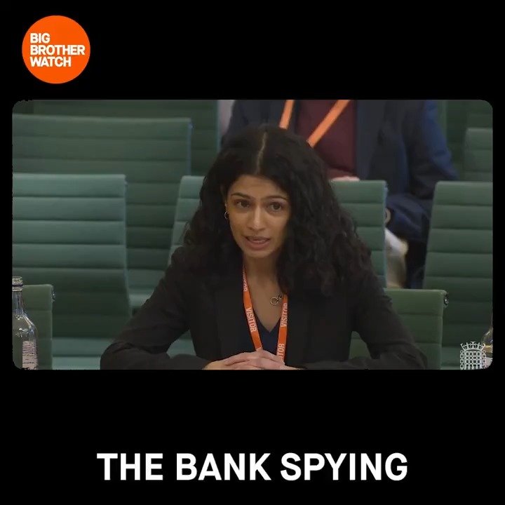 👁️The Government's Orwellian mass bank spying powers are "are unprecedented financial surveillance powers" Our legal and policy officer Jasleen Chaggar gave evidence against these powers in Parliament yesterday. They must be REMOVED from the Fraud, Error & Recovery Bill.