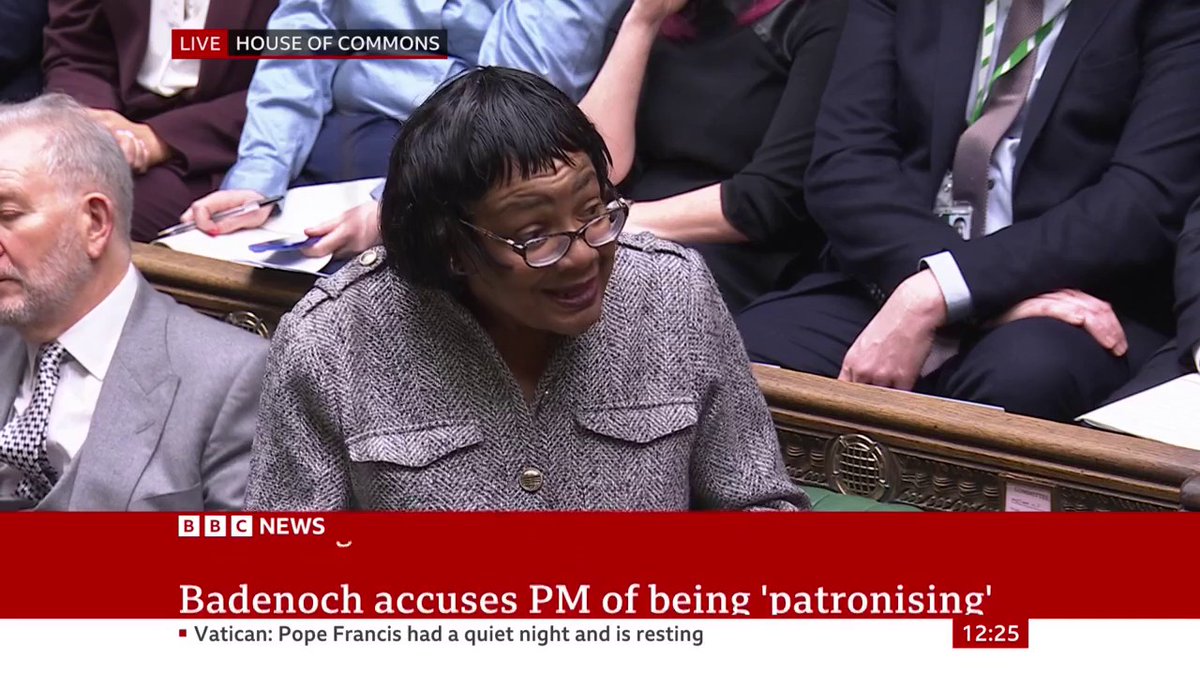 Labour MP Diane Abbott says “taking money from aid and development to spend on armament and tanks” will make “people less safe” PM Keir Starmer says “at this moment” it’s important that defence spending is “uppermost” #PMQs