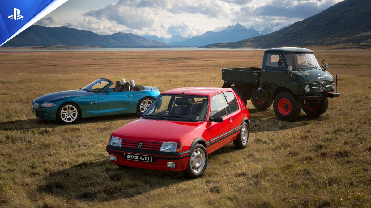 Mise à jour 1.56 de Gran Turismo 7 disponible le 27 février à 7h avec : • 3 voitures : 🇫🇷 Peugeot 205 GTI ‘88 🇩🇪 BMW Z4 3.0i ‘03 🇩🇪 Mercedes-Benz Unimog Type 411 '62 • Nouveaux Café Menu, événements circuits mondiaux, Scapes, GT Sophy... Plus d'infos :