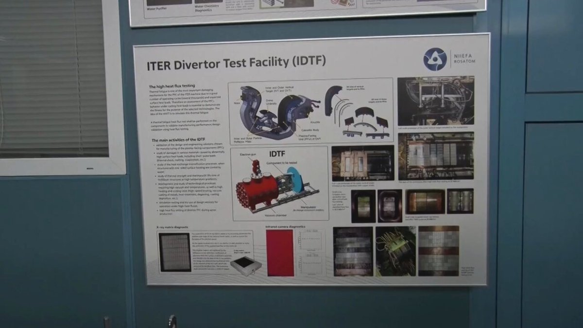 The full-scale Japanese prototype of ITER’s divertor outer vertical target is undergoing extreme heat testing in Saint Petersburg. Exposed to 20 MW/m²—twice the heat of a space shuttle re-entry—this tungsten-armored component must endure thousands of cycles to qualify for #ITER.