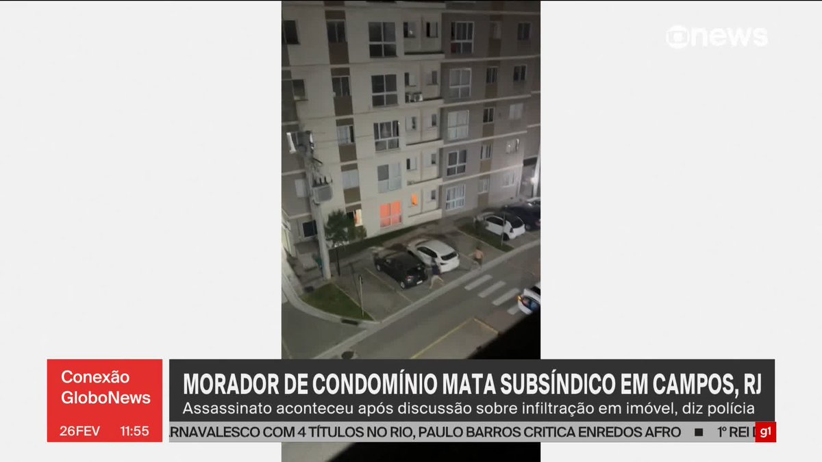 Morador de condomínio mata subsíndico em Campos, RJ. Segundo a polícia, assassinato aconteceu após discussão sobre infiltração em imóvel. ➡ Assista ao #ConexãoGloboNews: #GloboNews