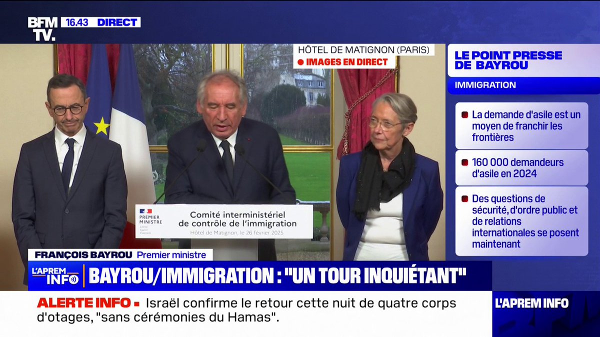 Immigration: François Bayrou annonce la "généralisation" de la "force frontière" à "l'ensemble des frontières de l'Hexagone"