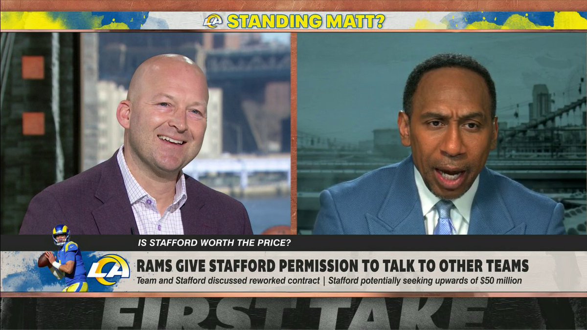 "Why the hell would you depart from SoFi Stadium in Los Angeles, California to go play for the New York Giants, other than money?" 😅 —Stephen A Smith on Matthew Stafford's future with the Rams 👀