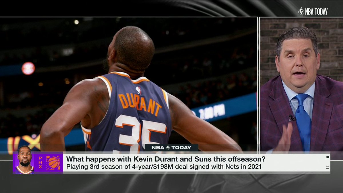 "They're gonna trade [KD], and he knows that." 😳 Brian Windhorst and Kendrick Perkins on what will happen with Kevin Durant and the Suns this offseason.