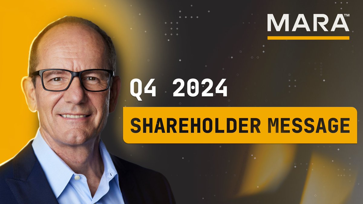 MARA’s Q4 2024 Shareholder Letter is here. Read the full report: Chairman &amp; CEO Fred Thiel shares key insights on our record-breaking year and what’s next for MARA.