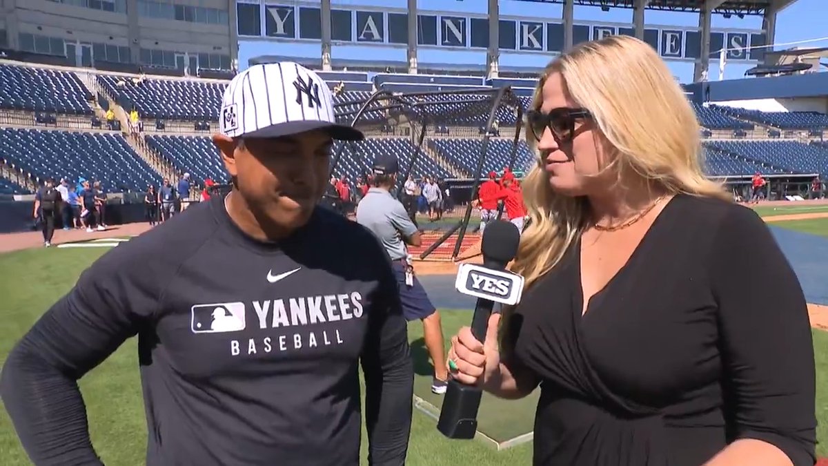 Before the Yankees faced the Cardinals on Wednesday, Meredith Marakovits asked third base/outfield coach Luis Rojas about Jasson Domínguez as the youngster continues adjusting to left field. #YANKSonYES