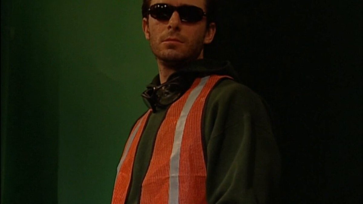 Highway worker #JoeyRusso walks into a rest room to get some service from #AbramRodriguez, #DannyVox, #KentLarson, &amp; #MattMajors in 2004 classic #MensRoom1BakersfieldStation from #TitanMedia