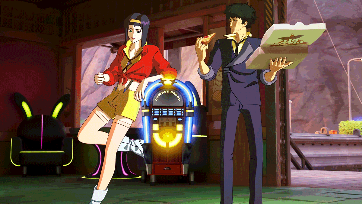 Cowboy Bebop's Spike Spiegel and Faye Valentine are coming to Fortnite on February 27! Here's a look at the new skins: