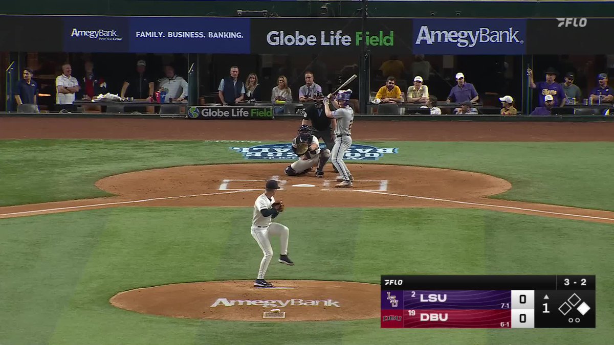 LSU strikes 1st in one of the best midweek games of the year DBU vs LSU in Globe Life on a Wednesday ๐ฅ