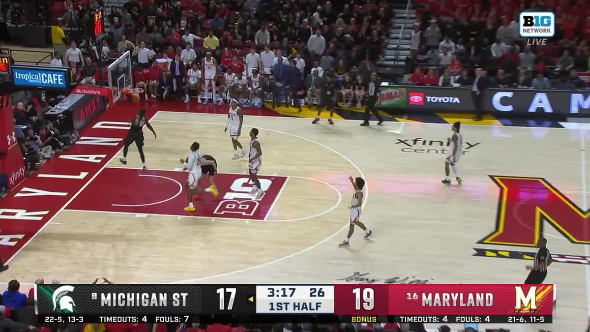TRE HOLLOMAN FOR THE WIN ‼️ Michigan State Men's Basketball #B1GMBBall on BTN 📺
