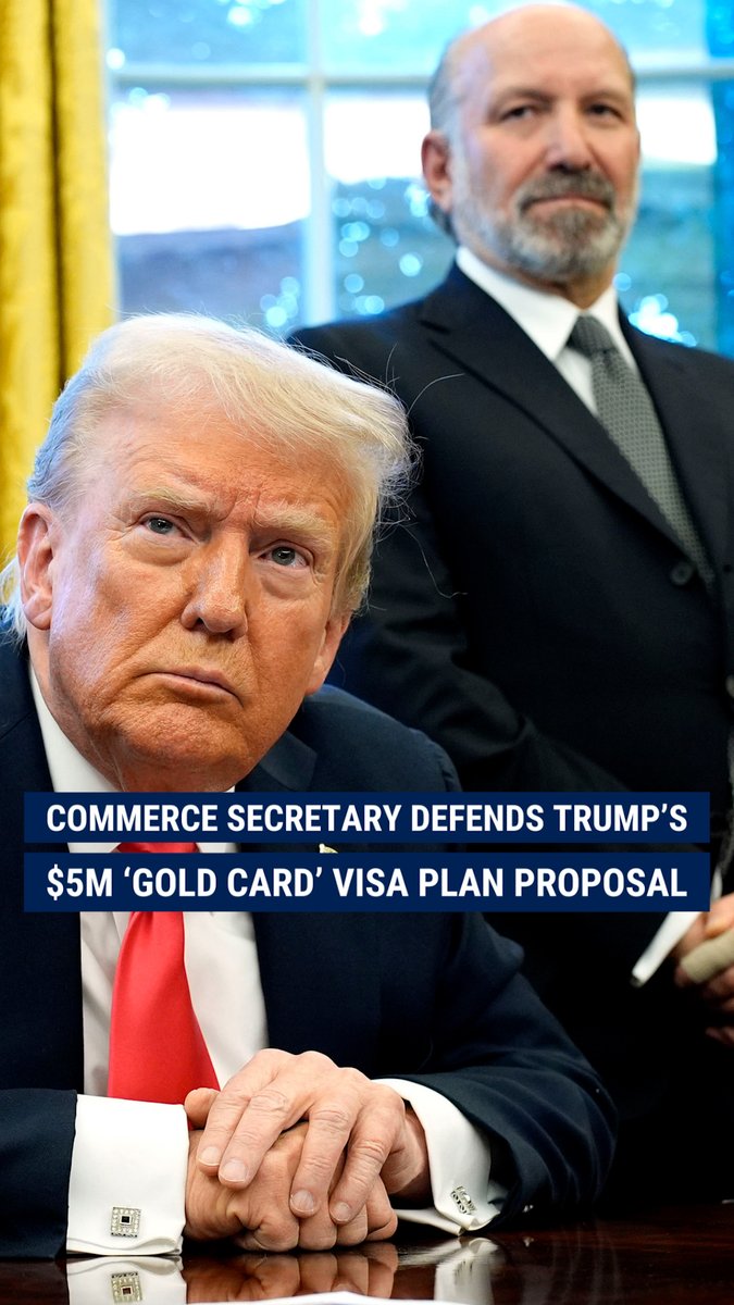 GREEN TO GOLD: Commerce Secretary Howard Lutnick responded to coverage of President Trump's new "gold card" visa proposal, assuring Americans that applicants would be "vetted" and "bring entrepreneurial spirit, capacity and growth to America."