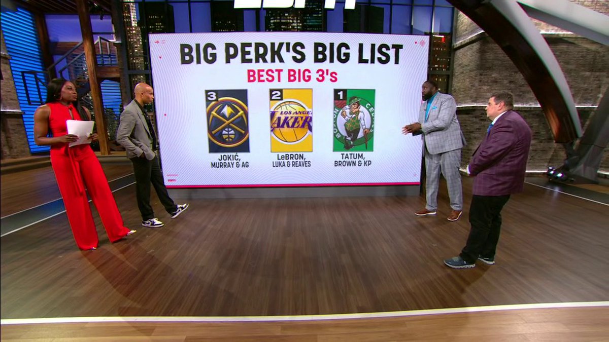 .Kendrick Perkins' BIG List of Best BIG 3’s 🗣️ Do ya’ll agree with the rankings? 🤔