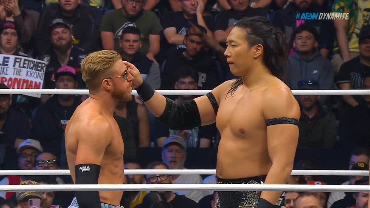 Konosuke Takeshita is trying to get under Orange Cassidy's skin! Watch #AEWDynamite LIVE on TBS & Max noname | @OrangeCassidy | The Invisible Hand