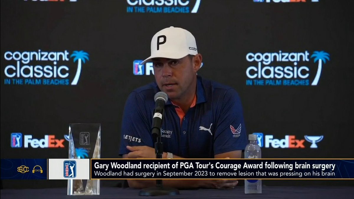 “It means everything for me to receive it, but it really belongs to the people around me." Former U.S. Open champion Gary Woodland received the PGA Tour Courage Award after undergoing brain surgery in September 2023 ❤️