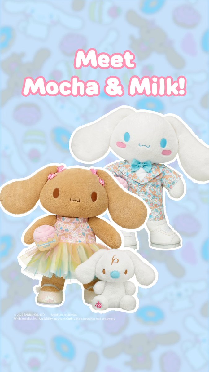 Cinnamoroll's super sweet friends, Mocha and Milk, are joining our @Sanrio collection! Collect the trio and shop all the Sanrio stuff you love. *Coming Soon to UK!