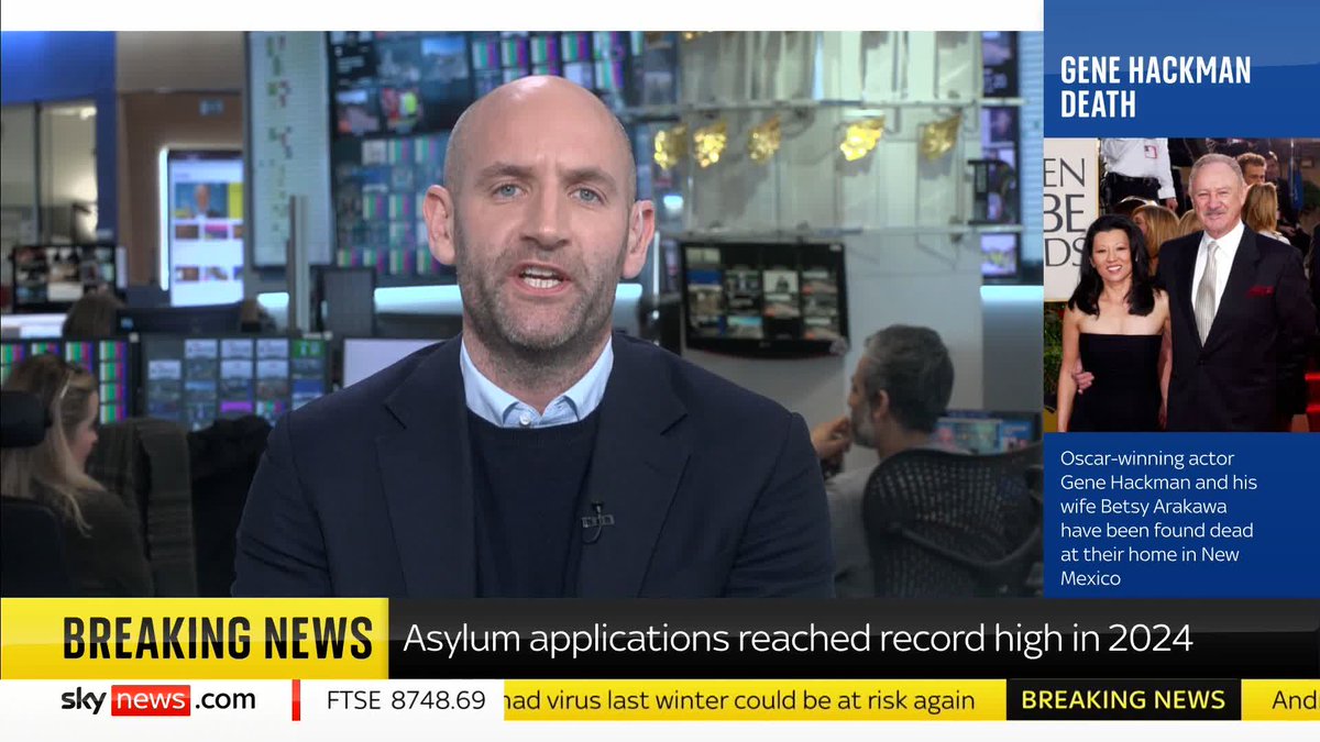 BREAKING: The number of asylum applications in the UK reached a record high in 2024, a total of 108,138, according to new data from the Home Office. Sky's Tom Cheshire reports with more ⬇️ 🔗 📺 Sky 501, Virgin 602, Freeview 233 and YouTube