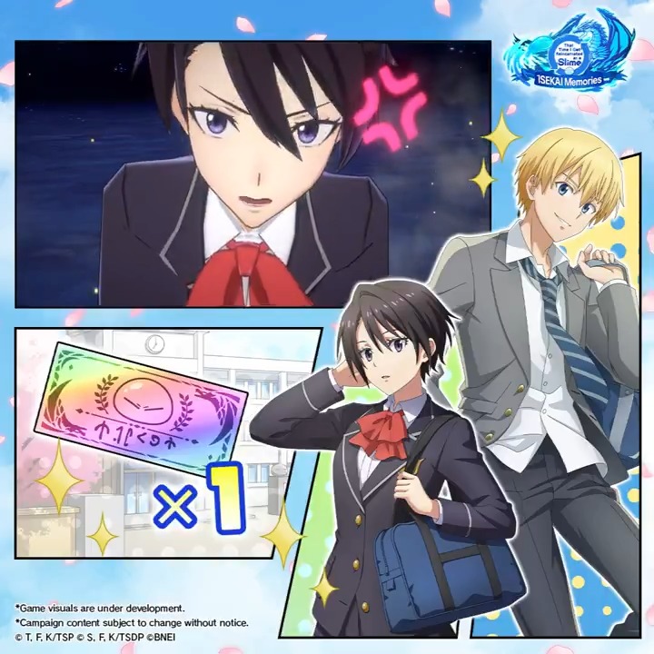 Veldora is making a manga!? Enjoy a school life story featuring Hinata and Masayuki! Like and retweet to join! If this post hits a total of 10,000 reactions globally, everyone will get a 5★ Guaranteed Tempest Medal of Honor Recruit Ticket!🎁 Deadline 3/6 14:59 UTC #SlimeIM