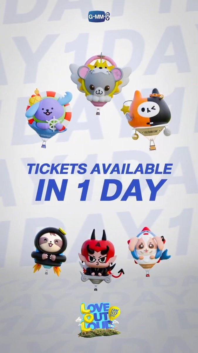 TICKETS AVAILABLE TOMORROW ☁️ LOVE OUT LOUD FAN FEST 2025 : LOVEMOSPHERE #LOLFanFest2025 🗓️ 17-18 MAY 2025 📍 IMPACT ARENA, MUANG THONG THANI And worldwide live streaming via TTM LIVE 📌 TICKETS FOR ALL SEATS WILL BE AVAILABLE ONLINE ONLY AT ThaiTicketMajor ON 28 FEBRUARY 2025 AT 10 AM (Regular ticket sales through all ThaiTicketMajor channels will start on 1 March at 10 AM) MORE INFO : #GMMTV