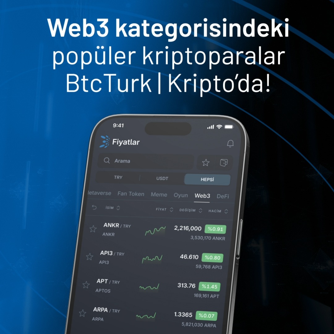Web3 kategorisindeki popüler kriptoparalar BtcTurk | Kripto’da! 🤖 📲 Hemen işlem yapmak için: