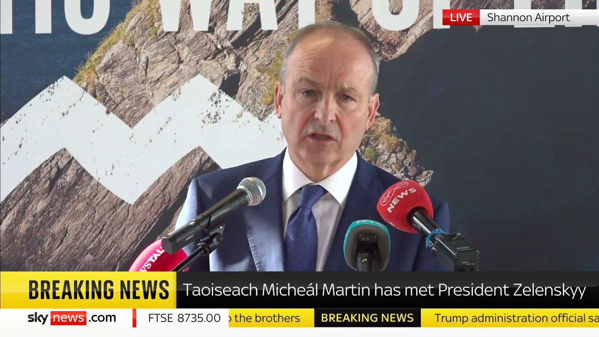 BREAKING: Taoiseach Micheál Martin met with Ukrainian President Zelenskyy, emphasising the 'bilateral cooperation' between Ireland and other European nations in supporting Ukraine. 📺 Sky 501, Virgin 602, Freeview 233 and YouTube